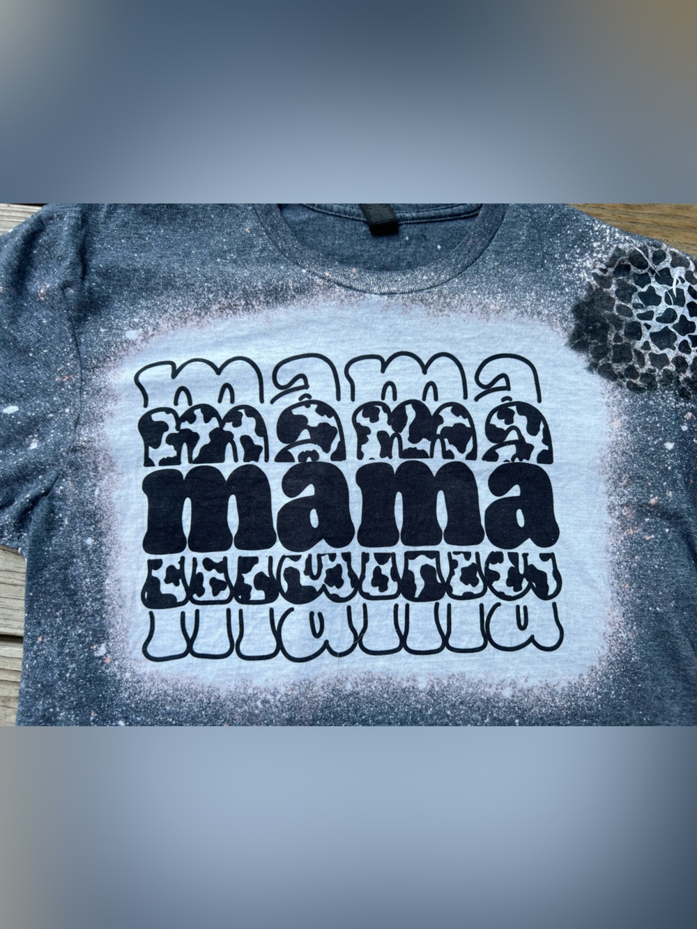 Gildan Softstyle Mama Medium Grey Spotted Short Sleeve T Shirt - Picture 7 of 8